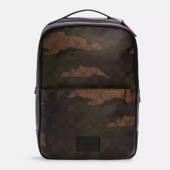 Coach Westway Signature Canvas Camo Camouflage Print Unisex Backpack Book Bag - Picture 3 of 16